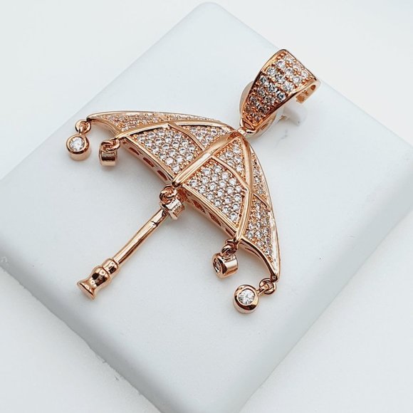 "14K Gold Plated Cubic Zircon Pendant, INUS1BR078 - Picture 7 of 10